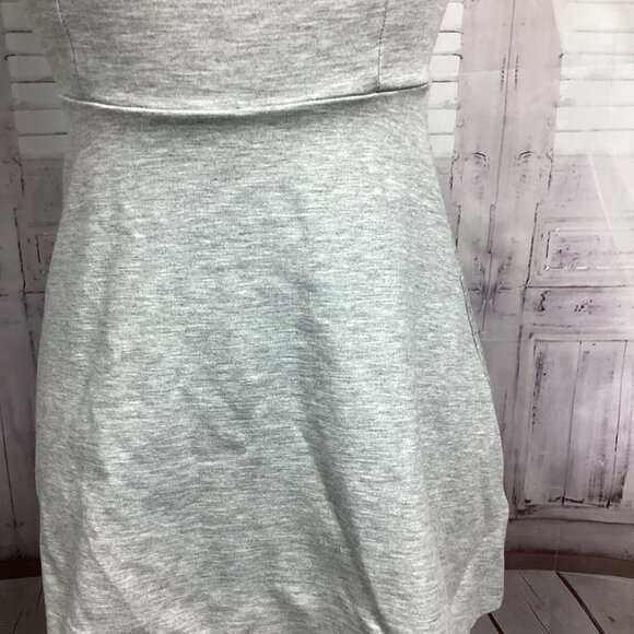 Lulus Grey Skater Dress Cross Back Sleeveless S - Picture 3 of 10